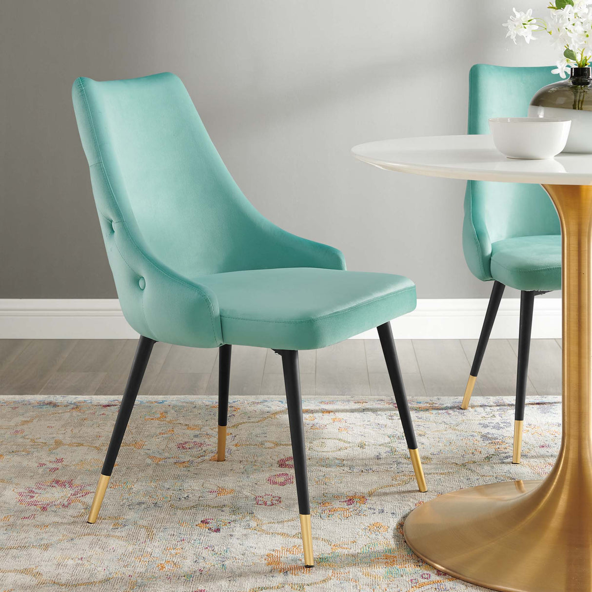 Adorn Tufted Performance Velvet Dining Side Chair - Glam Deco & Stain-Resistant