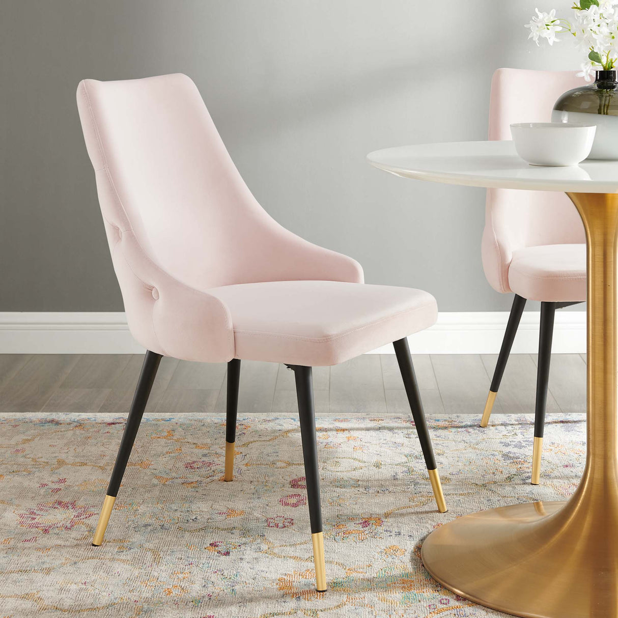 Adorn Tufted Performance Velvet Dining Side Chair - Glam Deco & Stain-Resistant