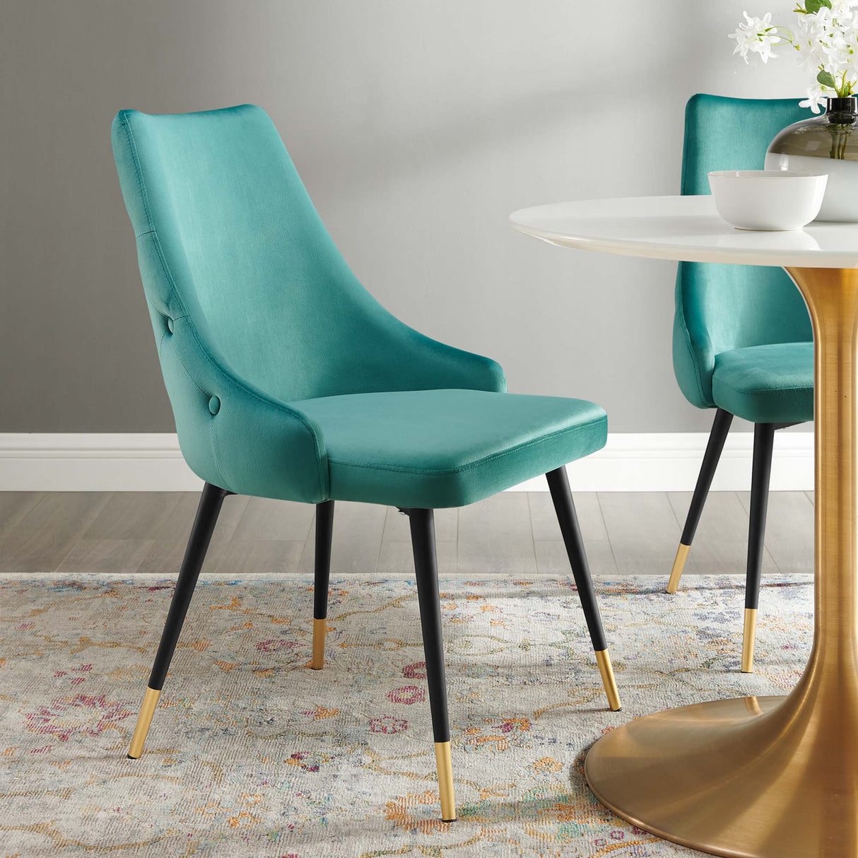 Adorn Tufted Performance Velvet Dining Side Chair - Glam Deco & Stain-Resistant