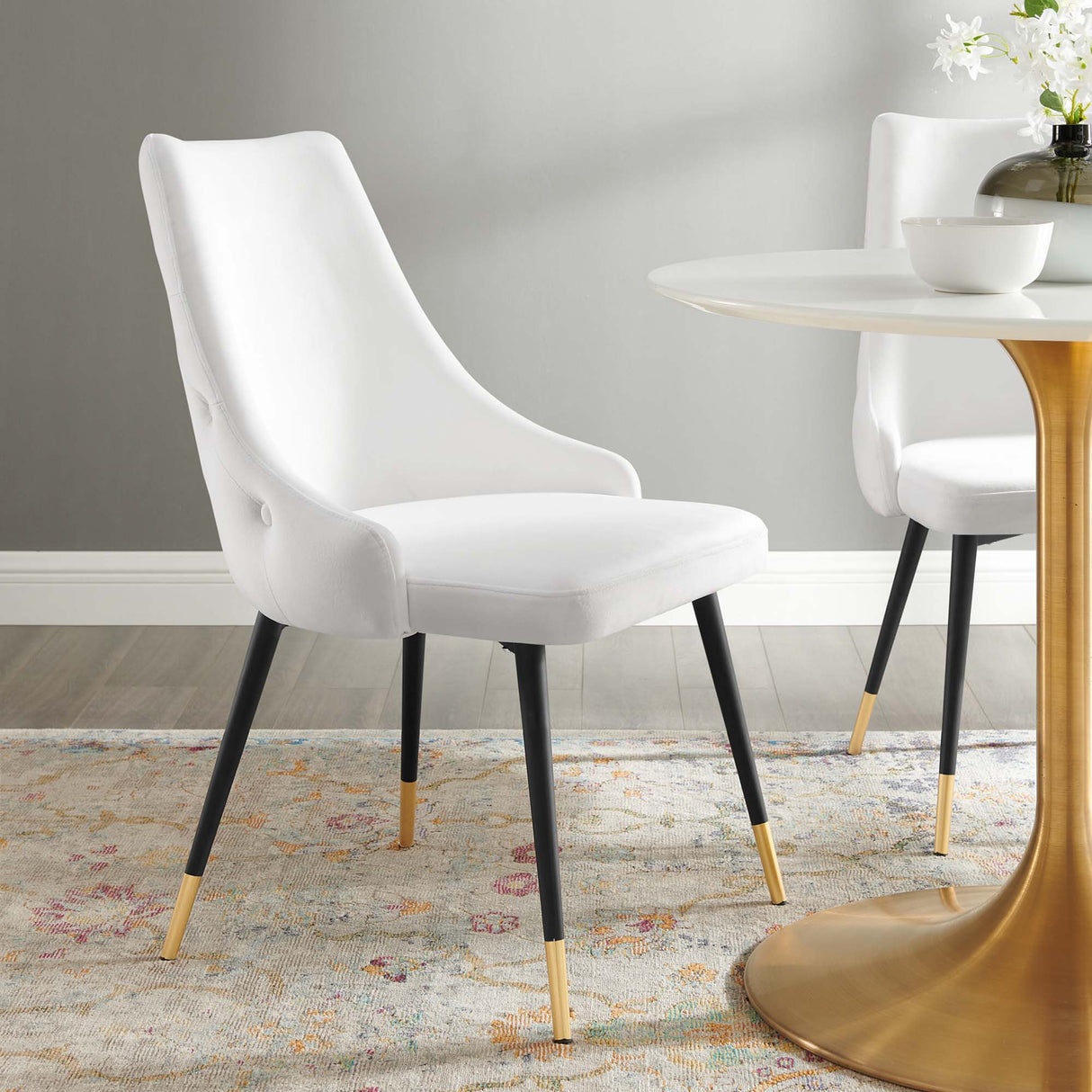 Adorn Tufted Performance Velvet Dining Side Chair - Glam Deco & Stain-Resistant
