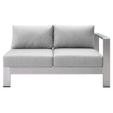 Shore Sunbrella® Fabric Aluminum Outdoor Patio Right-Arm Loveseat