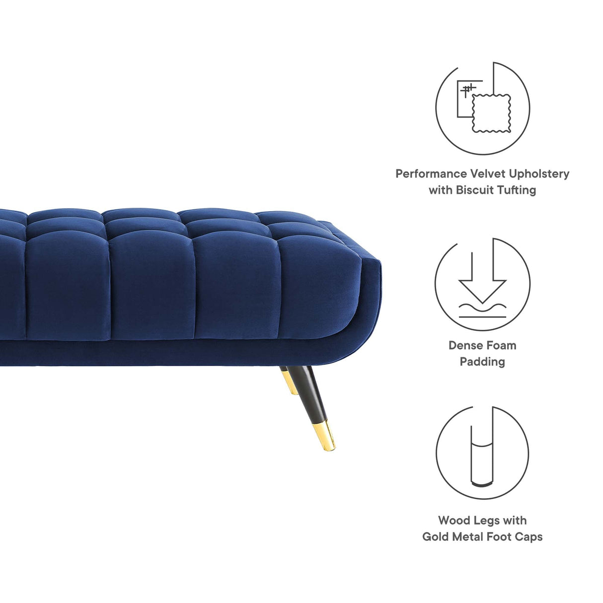 Adept 47.5" Performance Velvet Bench
