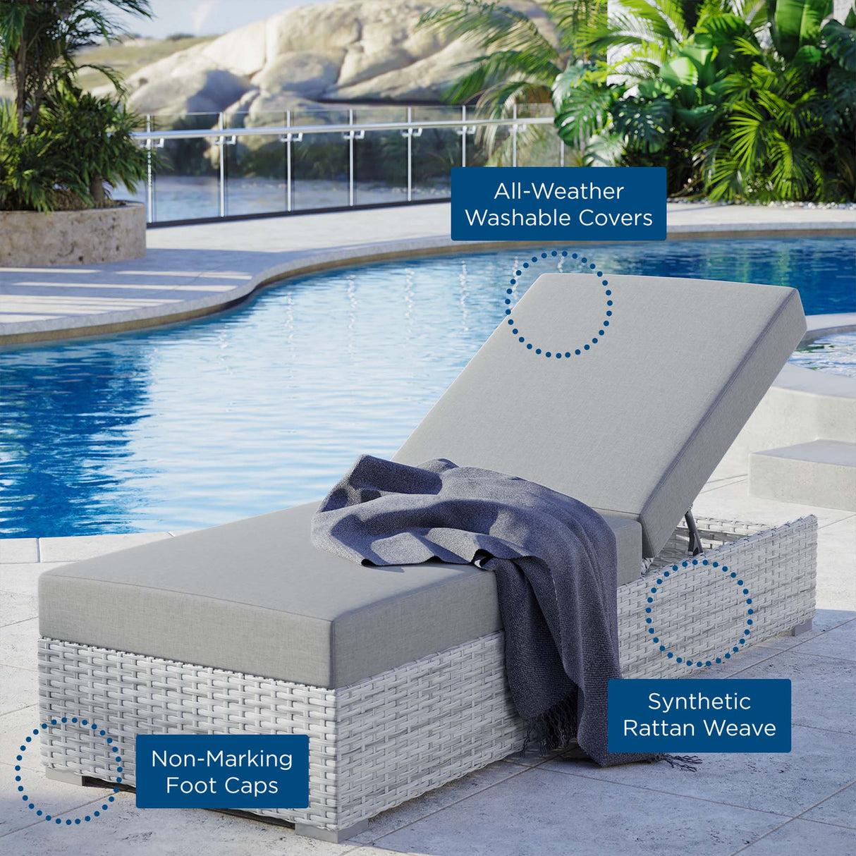Convene Outdoor Patio Chaise
