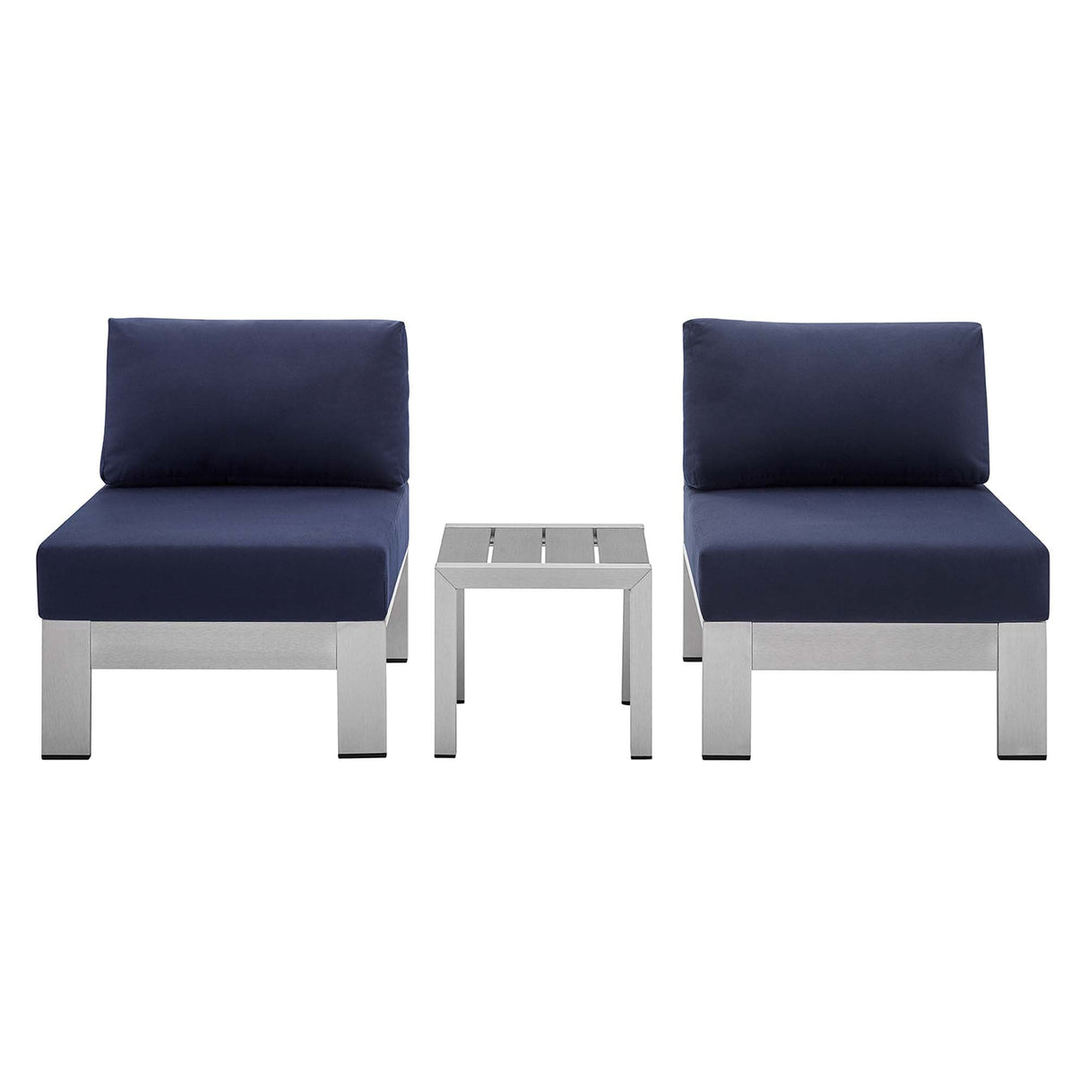 Shore Sunbrella® Fabric Outdoor Patio Aluminum 3 Piece Set