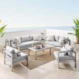 Shore Sunbrella® Fabric Outdoor Patio Aluminum 7 Piece Set