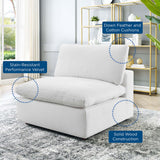 Commix Down Filled Overstuffed Performance Velvet Armless Chair