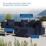 Saybrook Outdoor Patio Upholstered 4-Piece Sectional Sofa