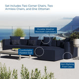 Saybrook Outdoor Patio Upholstered 5-Piece Sectional Sofa