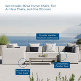 Saybrook Outdoor Patio Upholstered 6-Piece Sectional Sofa
