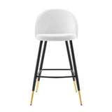 Cordial Performance Velvet Bar Stools - Set of 2