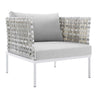 Harmony Sunbrella® Basket Weave Outdoor Patio Aluminum Armchair – view 2
