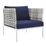 Harmony Sunbrella® Basket Weave Outdoor Patio Aluminum Armchair – view 10