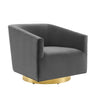 Twist Accent Lounge Performance Velvet Swivel Chair – view 2