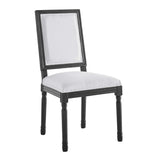 Court French Vintage Upholstered Fabric Dining Side Chair