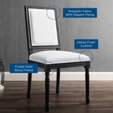 Court French Vintage Upholstered Fabric Dining Side Chair