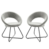 Nouvelle Upholstered Fabric Dining Chair Set of 2
