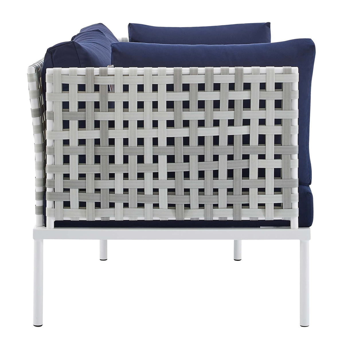 Harmony 4-Piece  Sunbrella® Basket Weave Outdoor Patio Aluminum Seating Set