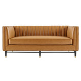 Devote Channel Tufted Vegan Leather Loveseat
