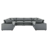 Commix Down Filled Overstuffed Vegan Leather 8-Piece Sectional Sofa