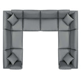 Commix Down Filled Overstuffed Vegan Leather 8-Piece Sectional Sofa