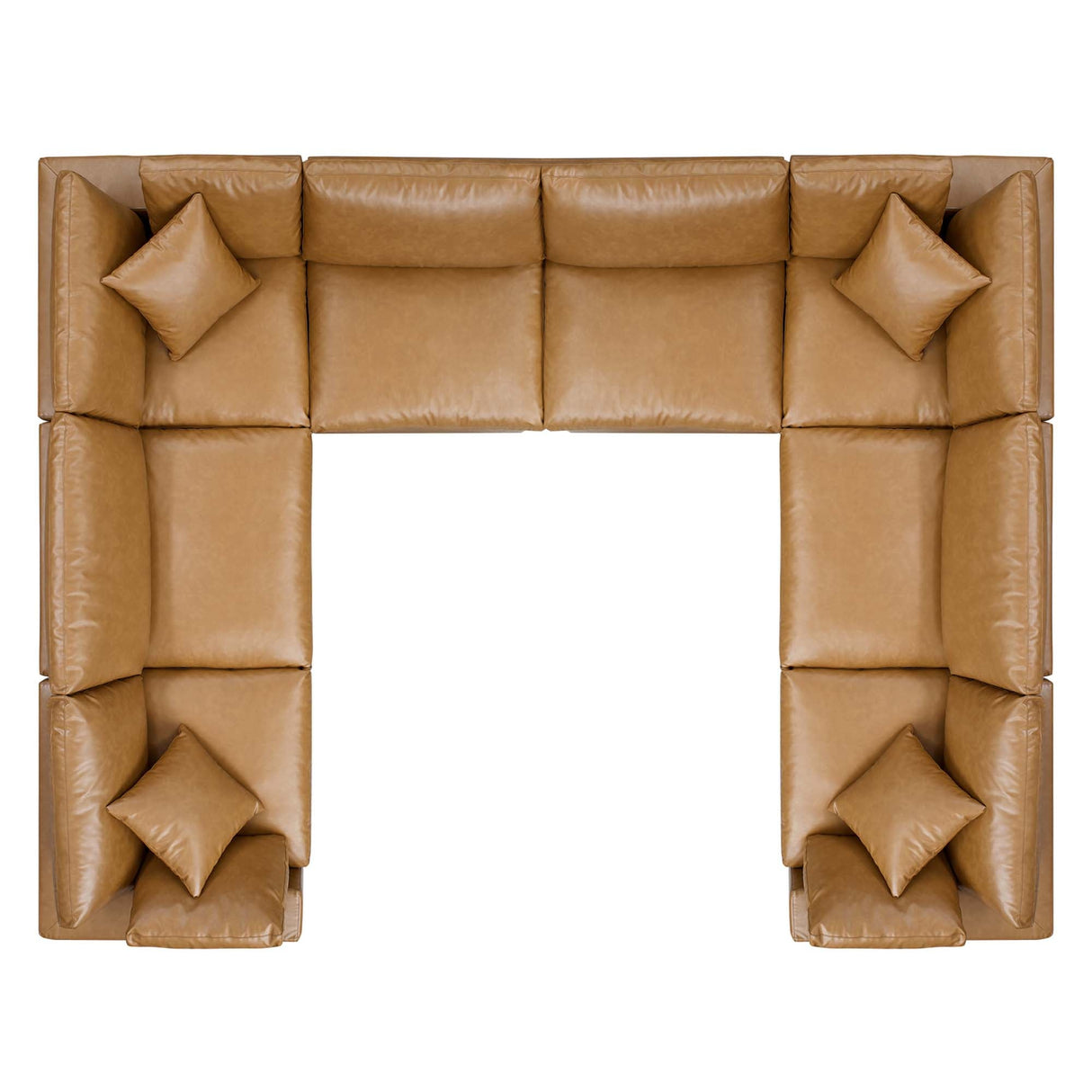 Commix Down Filled Overstuffed Vegan Leather 8-Piece Sectional Sofa