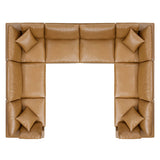 Commix Down Filled Overstuffed Vegan Leather 8-Piece Sectional Sofa