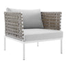 Harmony Sunbrella® Basket Weave Outdoor Patio Aluminum Armchair – view 2