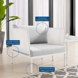 Harmony Sunbrella Outdoor Patio Aluminum Armchair (Modern Minimalist & Weather-Resistant Seating)