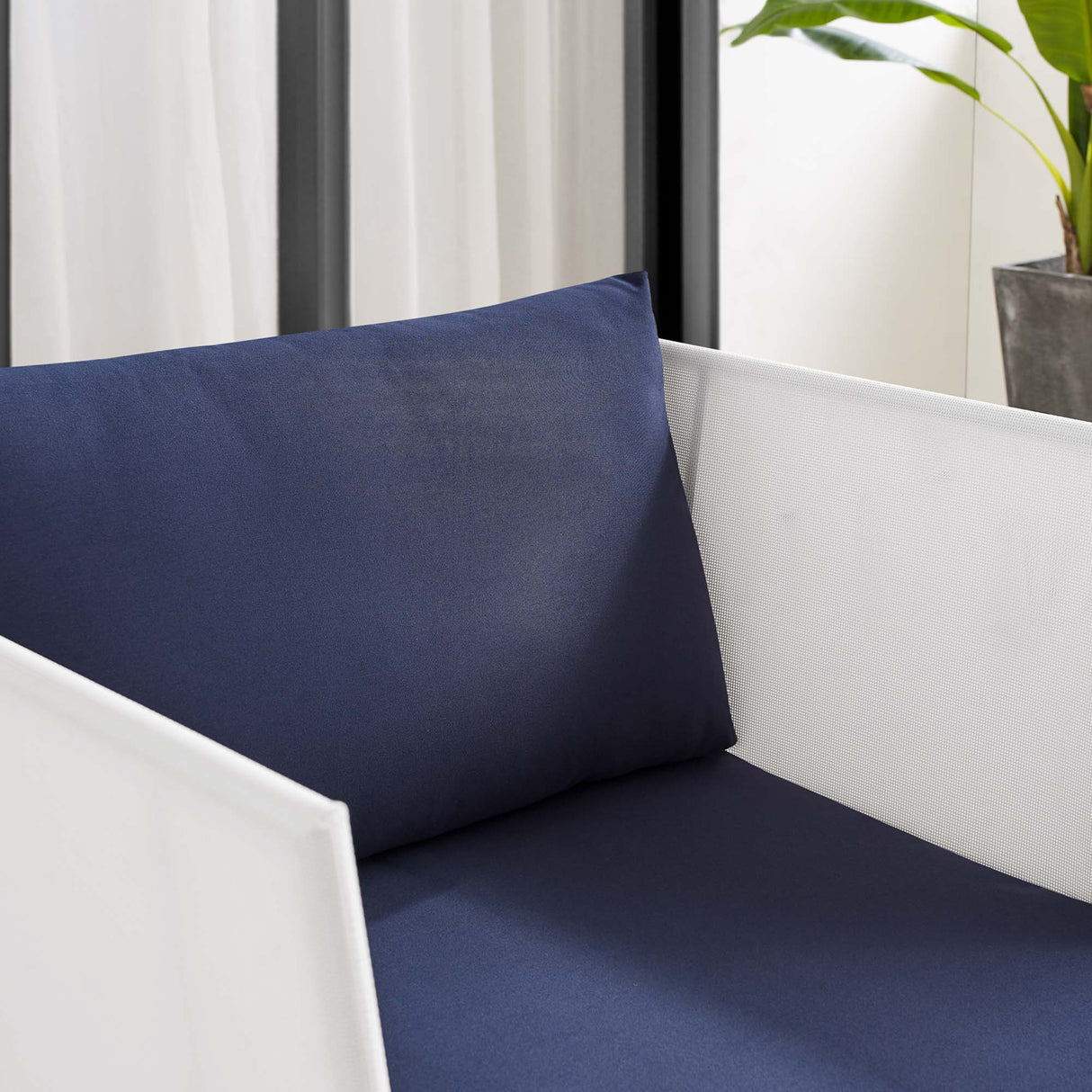 Harmony Sunbrella Outdoor Patio Aluminum Armchair (Modern Minimalist & Weather-Resistant Seating)