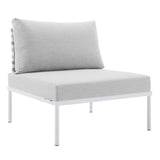 Harmony Sunbrella® Basket Weave Outdoor Patio Aluminum Armless Chair (Modern Coastal & Weather-Resistant Performance)