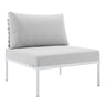 Harmony Sunbrella® Basket Weave Outdoor Patio Aluminum Armless Chair – view 2