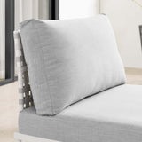 Harmony Sunbrella® Basket Weave Outdoor Patio Aluminum Armless Chair (Modern Coastal & Weather-Resistant Performance)