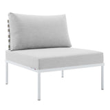 Harmony Sunbrella® Basket Weave Outdoor Patio Aluminum Armless Chair (Modern Coastal & Weatherproof Modular)
