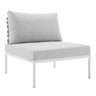 Harmony Sunbrella® Basket Weave Outdoor Patio Aluminum Armless Chair – view 2
