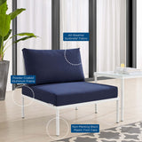 Harmony Sunbrella Outdoor Patio Aluminum Armless Chair (Contemporary Modern & Weather-Resistant)