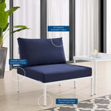 Harmony Sunbrella® Outdoor Patio Aluminum Armless Chair (Modern Minimalist & Weather-Resistant)