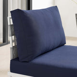Harmony Sunbrella® Outdoor Patio Aluminum Armless Chair (Modern Minimalist & Weather-Resistant)