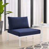 Harmony Sunbrella® Outdoor Patio Aluminum Armless Chair (Modern Minimalist & Weather-Resistant)