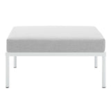 Harmony Sunbrella Outdoor Patio Aluminum Ottoman - Modern Minimalist & Weather-Resistant