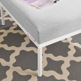 Harmony Sunbrella Outdoor Patio Aluminum Ottoman - Modern Minimalist & Weather-Resistant