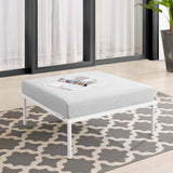 Harmony Sunbrella Outdoor Patio Aluminum Ottoman - Modern Minimalist & Weather-Resistant