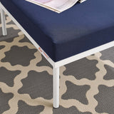 Harmony Sunbrella Outdoor Patio Aluminum Ottoman - Modern Minimalist & Weather-Resistant
