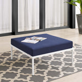 Harmony Sunbrella Outdoor Patio Aluminum Ottoman - Modern Minimalist & Weather-Resistant