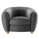 Abundant Performance Velvet Accent Armchair - Glam Deco & Stain-Resistant Lounging