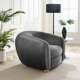 Abundant Performance Velvet Accent Armchair - Glam Deco & Stain-Resistant Lounging