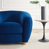 Abundant Performance Velvet Accent Armchair - Glam Deco & Stain-Resistant Lounging