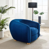 Abundant Performance Velvet Accent Armchair - Glam Deco & Stain-Resistant Lounging