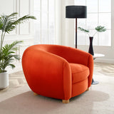 Abundant Performance Velvet Accent Armchair - Glam Deco & Stain-Resistant Lounging