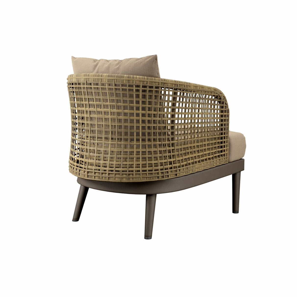 Meadow Rattan Wicker Outdoor Armchair with Plush Cushions - Modern Coastal & Weather-Resistant Seating