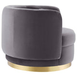 Relish Performance Velvet Swivel Chair - Glam Deco & Ergonomic Lounge Seating